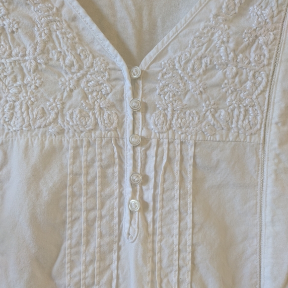 Coldwater Creek Cream Embroidered Top, Sz. XL - Picture 2 of 7